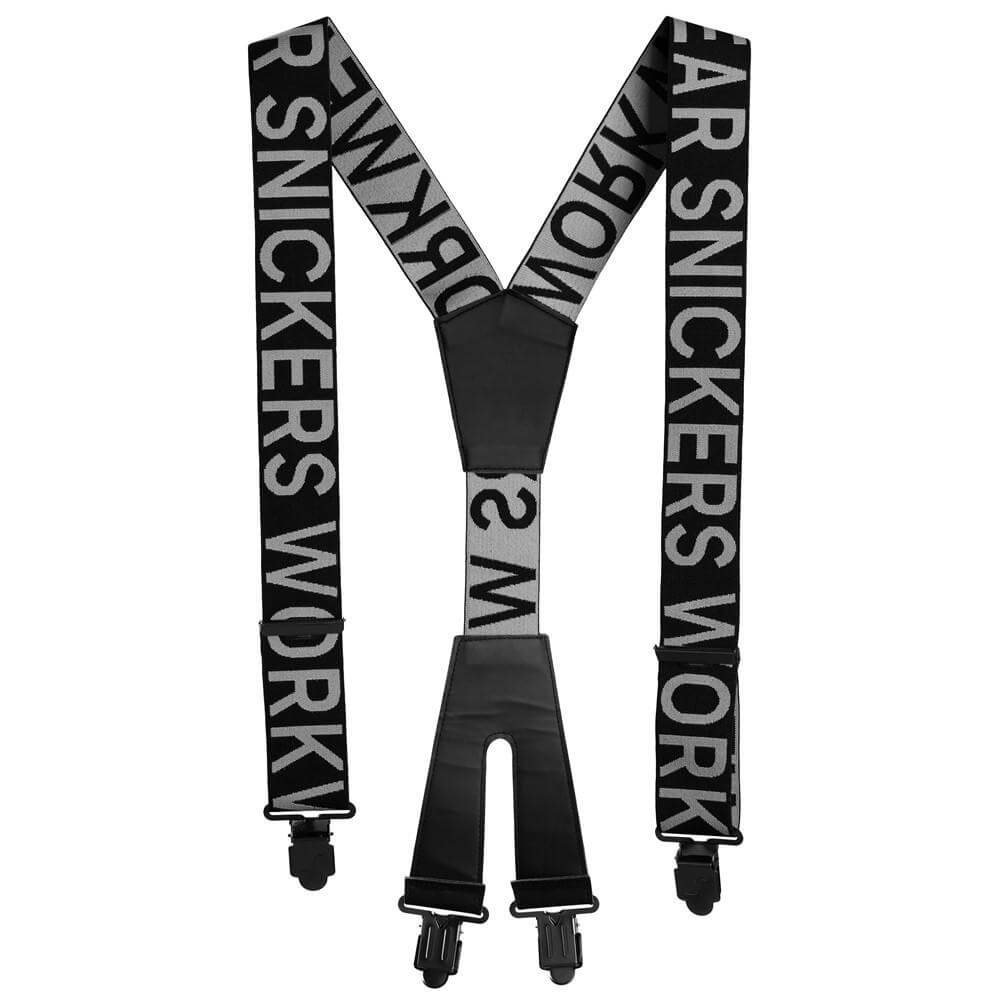 Snickers 9064 Logo Braces Black Steel Grey Main #colour_black-steel-grey