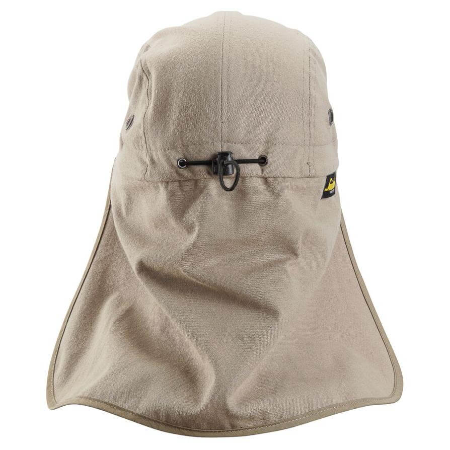 Snickers 9091 LiteWork Sun Protection Cap Khaki back #colour_khaki