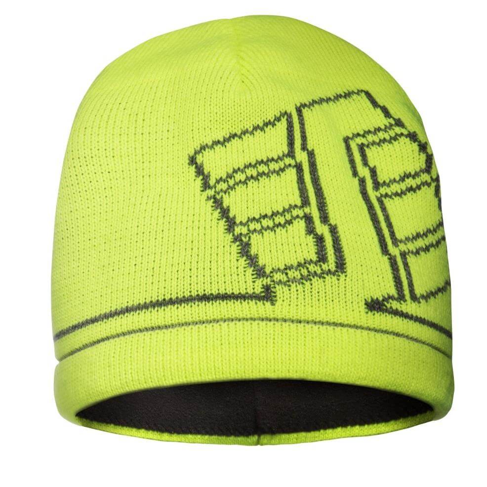 Snickers 9093 AllroundWork GORE WINDSTOPPER Reflective Beanie Hi Vis Yellow Grey Main #colour_hi-vis-yellow-grey