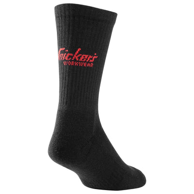 Snickers 9263 ProtecWork FR Wool Socks Black back #colour_black