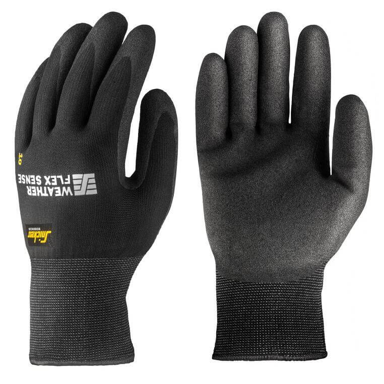 Snickers 9319 Weather Flex Sense Gloves Black Black Main #colour_black-black