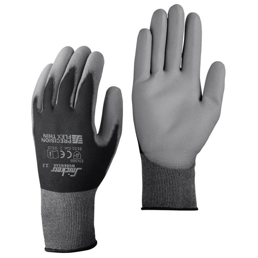 Snickers 9321 Precision Flex Light Gloves Black Rock Grey Main #colour_black-rock-grey
