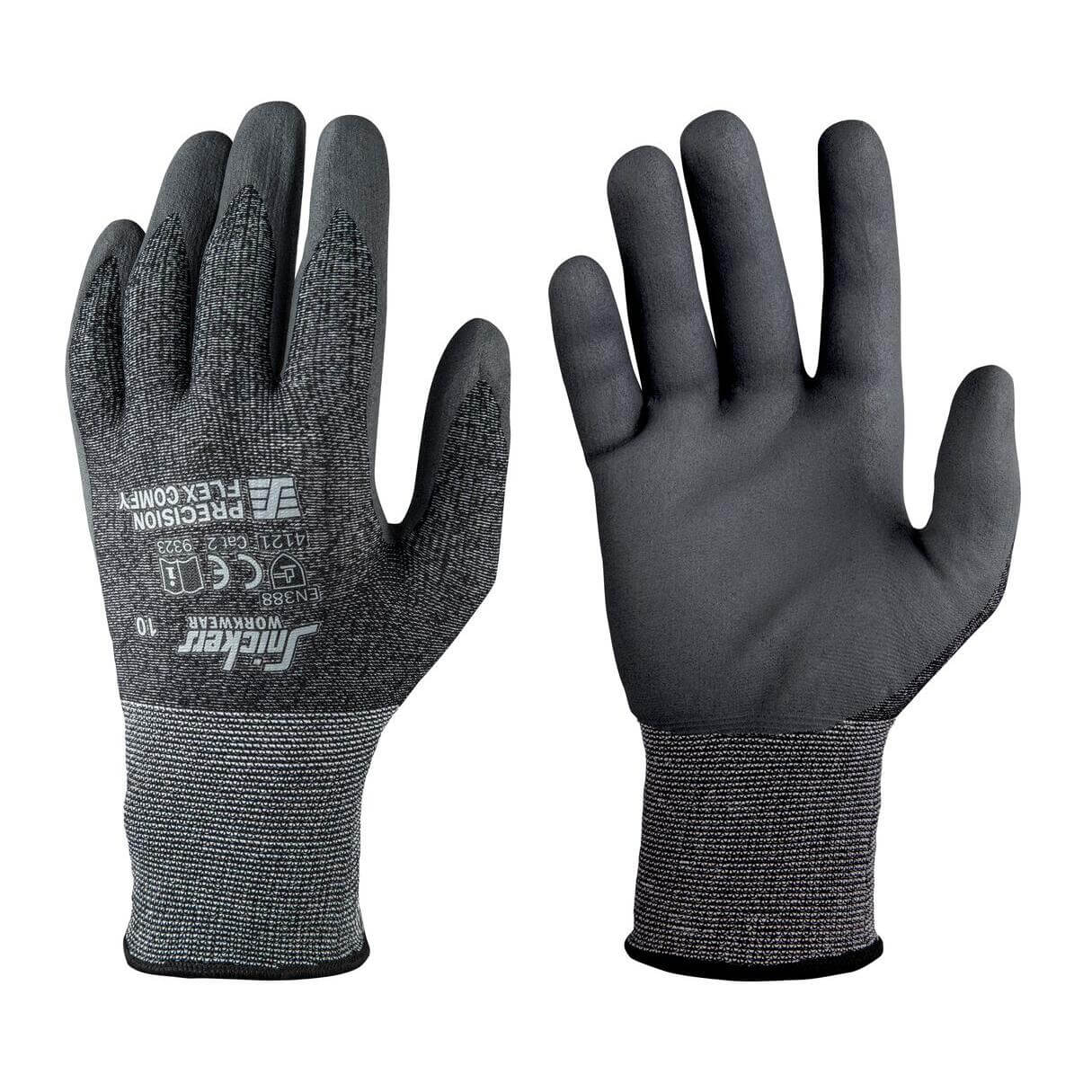 Snickers 9323 Precision Flex Comfy Gloves Grey Main #colour_grey