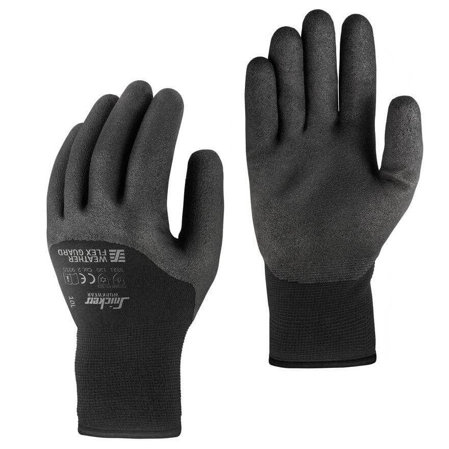 Snickers 9325 Weather Flex Guard Winter Lined Gloves Black Black Main #colour_black-black
