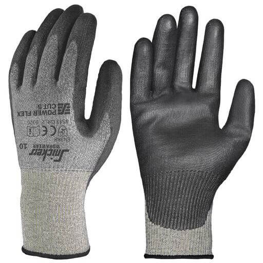 Snickers 9326 Power Flex Cut 5 Protection Gloves Rock Grey Black Main #colour_rock-grey-black