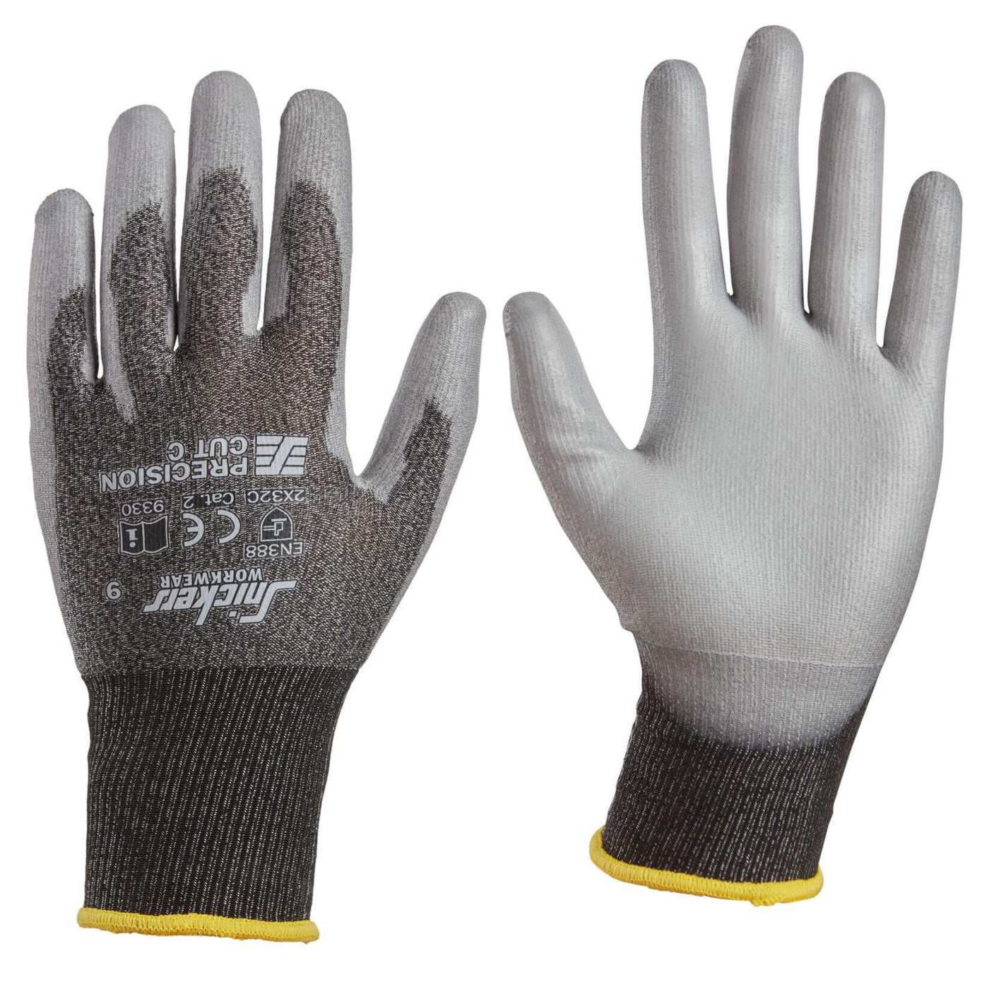 Snickers 9330 Precision Cut Resistant C Gloves Grey Main #colour_grey