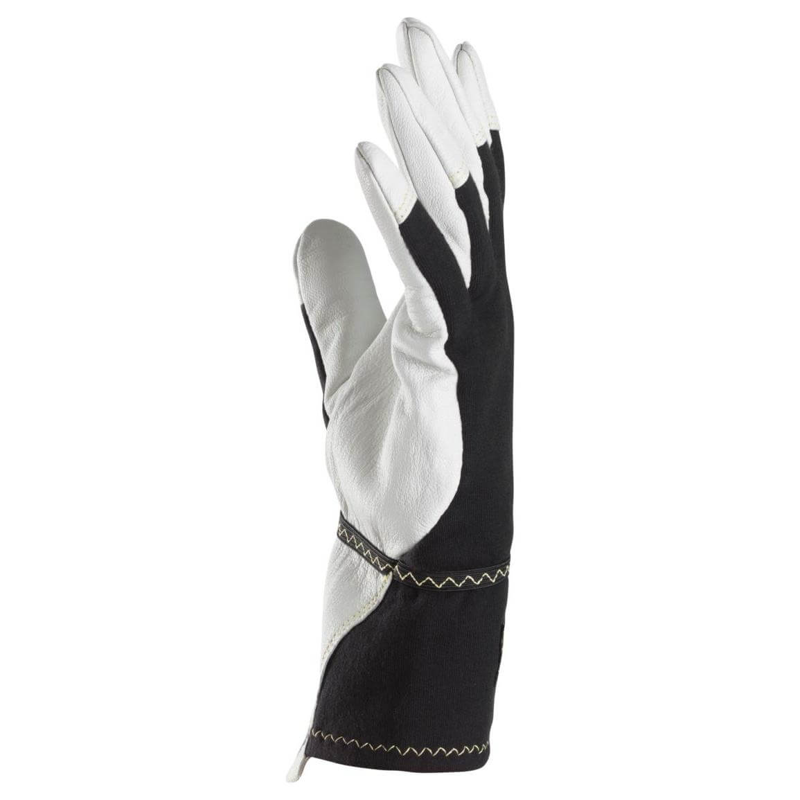 Snickers 9360 ProtecWork Flame Retardant and Arc Protection Gloves White Black left #colour_white-black