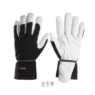 Snickers 9361 ProtecWork Insulated Flame Retardant and Arc Protection Gloves White Black Main #colour_white-black