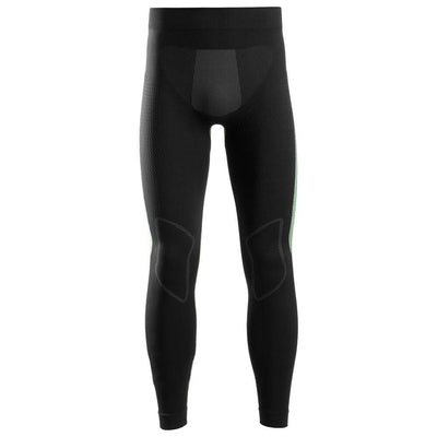 Snickers 9428 Flexiwork Seamless Insulating Breathable Base Layer Leggings Black Grey Main #colour_black-grey