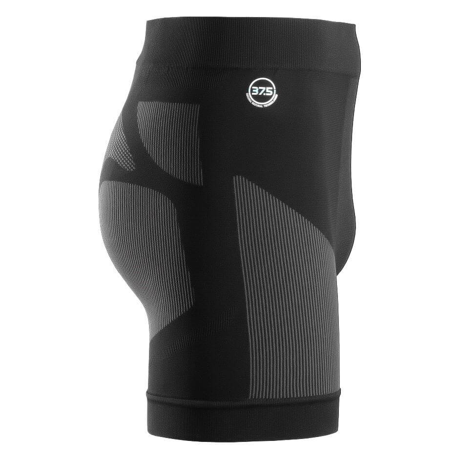 Snickers 9429 LiteWork Seamless 37.5 Moisture Wicking Base Layer Shorts Black Grey right #colour_black-grey