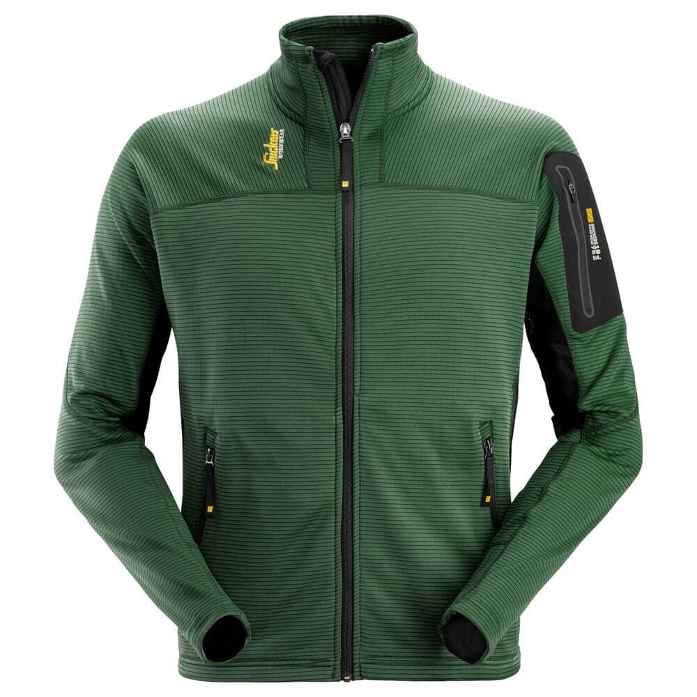 Snickers 9438 Body Mapping Micro Fleece Jacket Forest Green Black Main #colour_forest-green-black