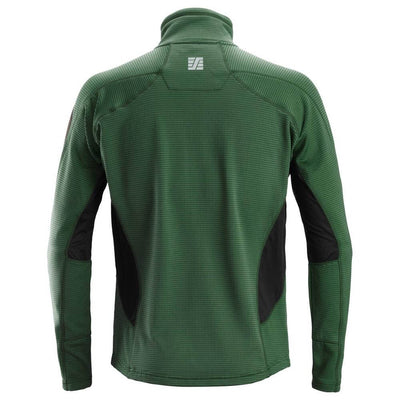 Snickers 9438 Body Mapping Micro Fleece Jacket Forest Green Black back #colour_forest-green-black
