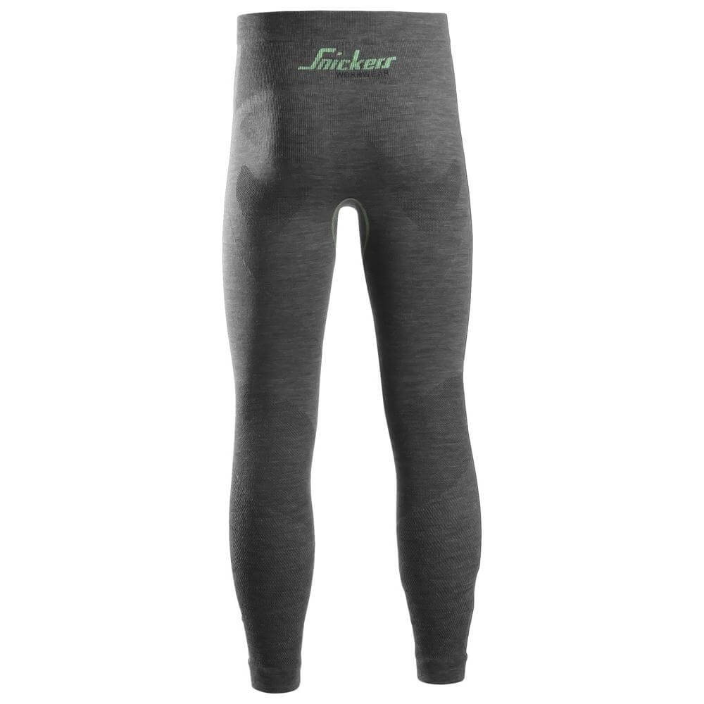 Snickers 9442 Flexiwork Seamless Wool Base Layer Leggings Anthracite Melange back #colour_anthracite-melange