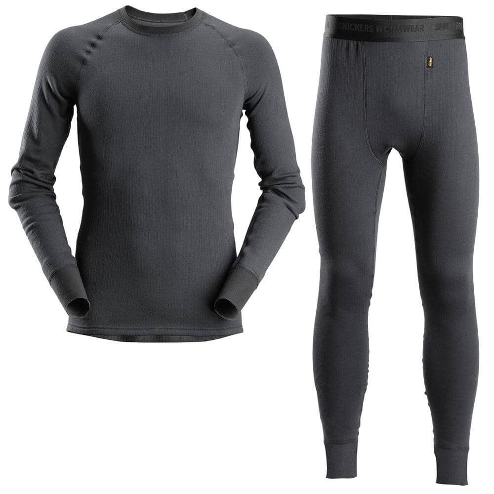 Snickers 9444 AllroundWork Shirt and Long John Pants Winter Insulating Base Layer Set Steel Grey Main 