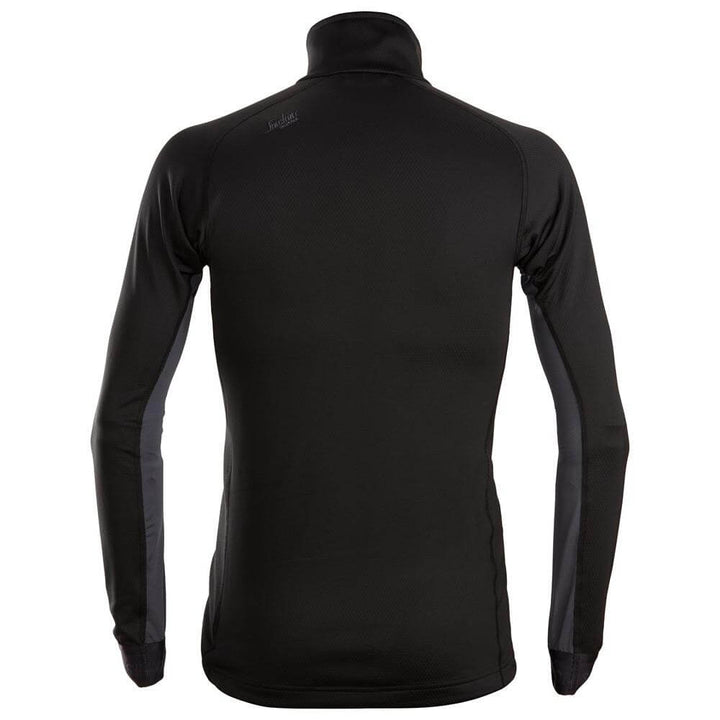 Snickers 9448 LiteWork Moisture Wicking Full Zip Midlayer Top Black Steel Grey back #colour_black-steel-grey