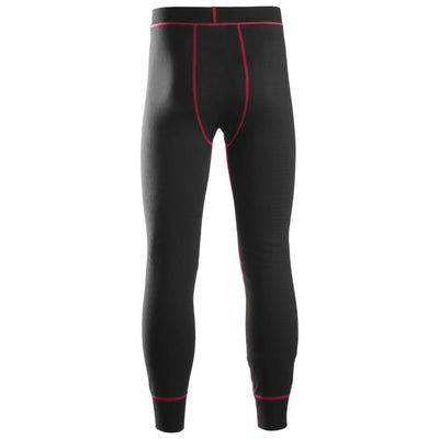 Snickers 9469 ProtecWork Wool Terry Base Layer Pants Black back #colour_black