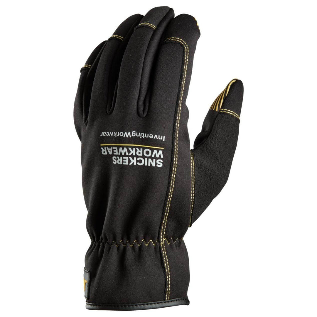 Snickers 9562 Bad Weather Flex Dry Gloves Black back #colour_black