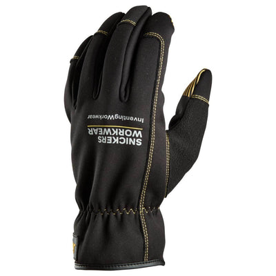 Snickers 9562 Bad Weather Flex Dry Gloves Black back #colour_black