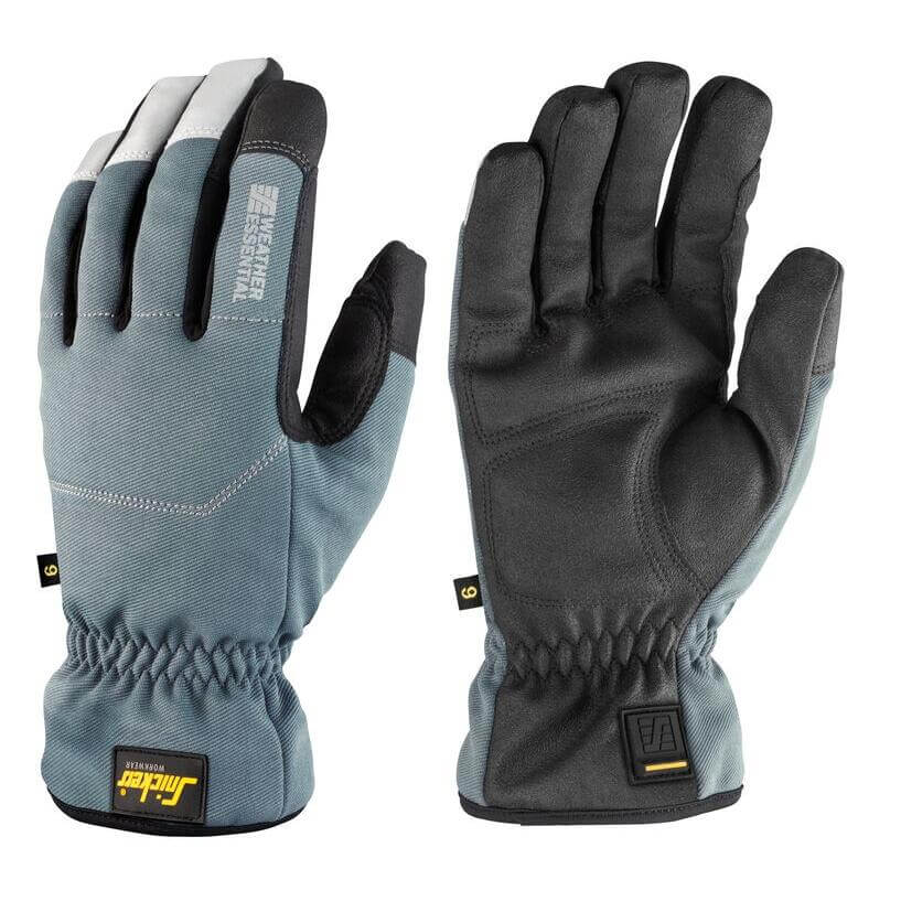 Snickers 9578 Bad Weather Thinsulate Lined Essential Gloves Black Rock Grey Main #colour_black-rock-grey
