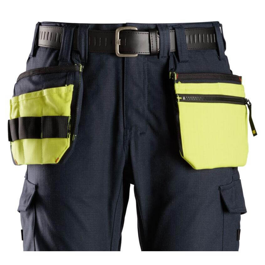 Snickers 9787 ProtecWork Multi Function Holster Pockets Hi Vis Yellow Navy Blue Main #colour_hi-vis-yellow-navy-blue