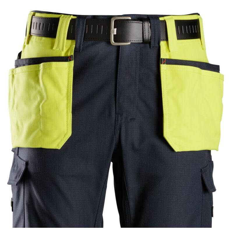 Snickers 9797 ProtecWork Holster Pockets Hi Vis Yellow Navy Blue Main #colour_hi-vis-yellow-navy-blue