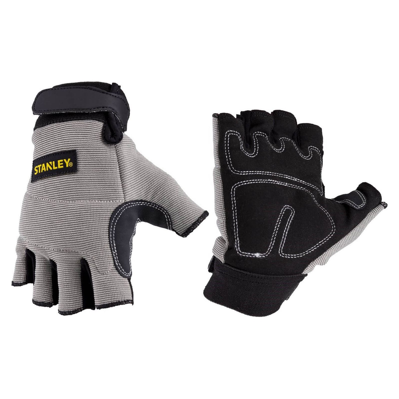 Stanley Fingerless Performance Gloves-Gray-Black-Yellow-Main