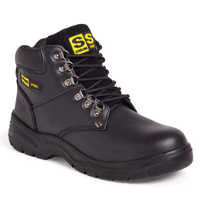 Sterling Steel SS806SM Black 6 Eye Hiker Safety Boots Brown Main #colour_brown