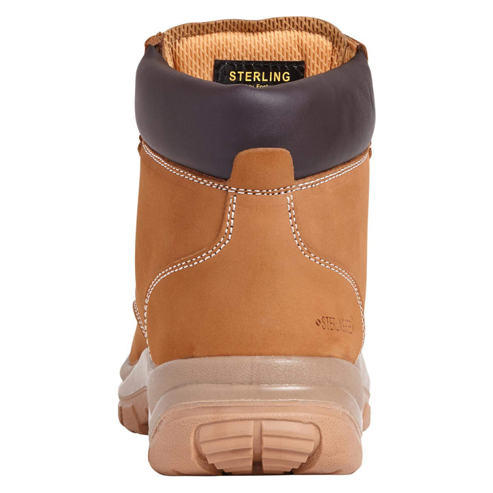 Sterling Steel SS819CM Wheat 6 Eye Hiker Safety Boots Honey Heel #colour_honey