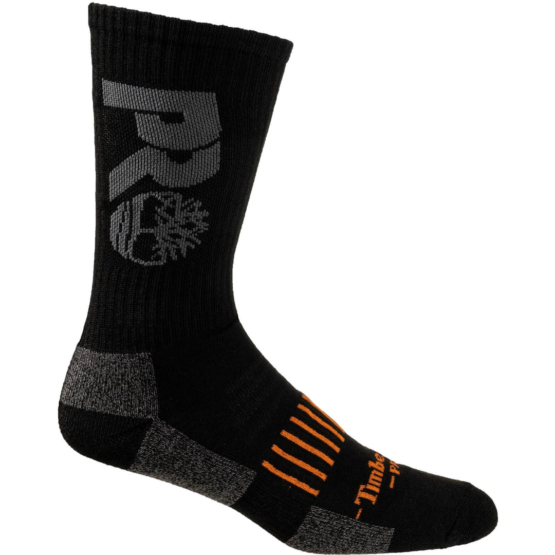 Timberland Pro Big Logo Half Cushion Crew Sock 3 Pack Black 2#colour_black