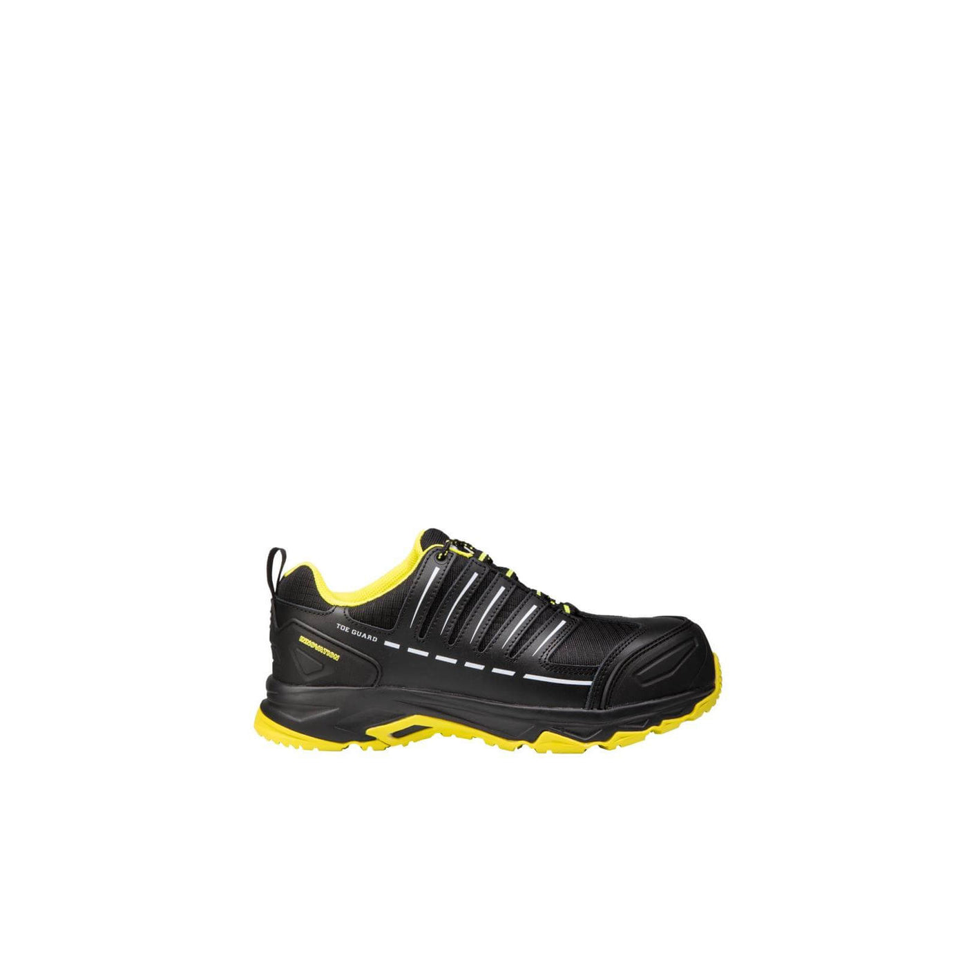 Toe Guard by Snickers 80510 SPRINTER Leather and Ripstop S3 Safety Trainer Shoes Black Yellow 1 #colour_black-yellow