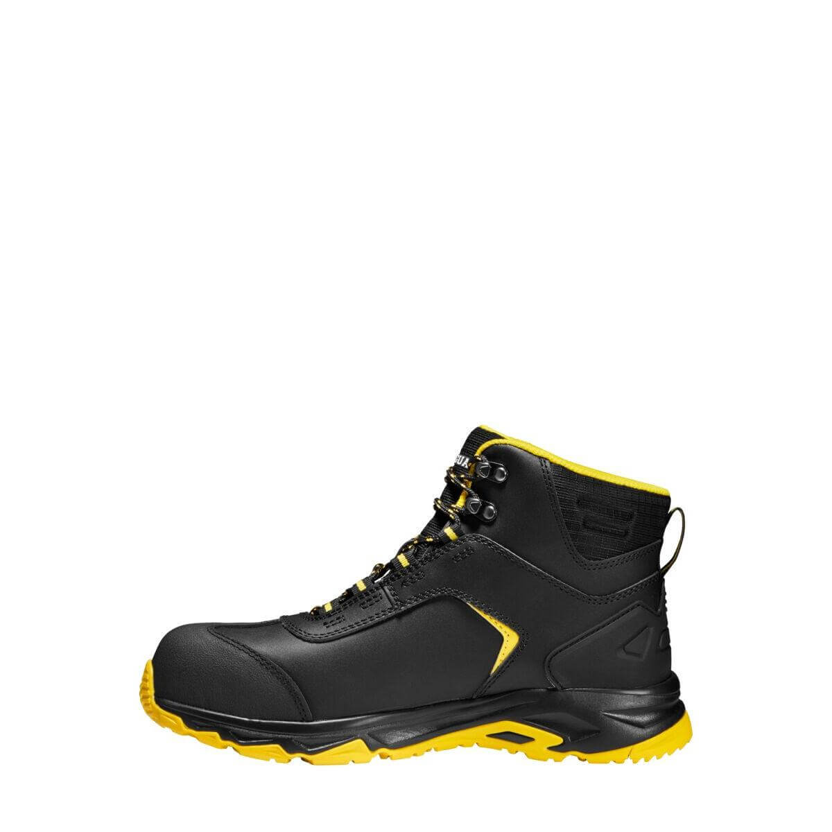 Toe Guard by Snickers 80540 WILD MID ESD S3 Wide Fit Safety Boots Black Yellow 02 #colour_black-yellow