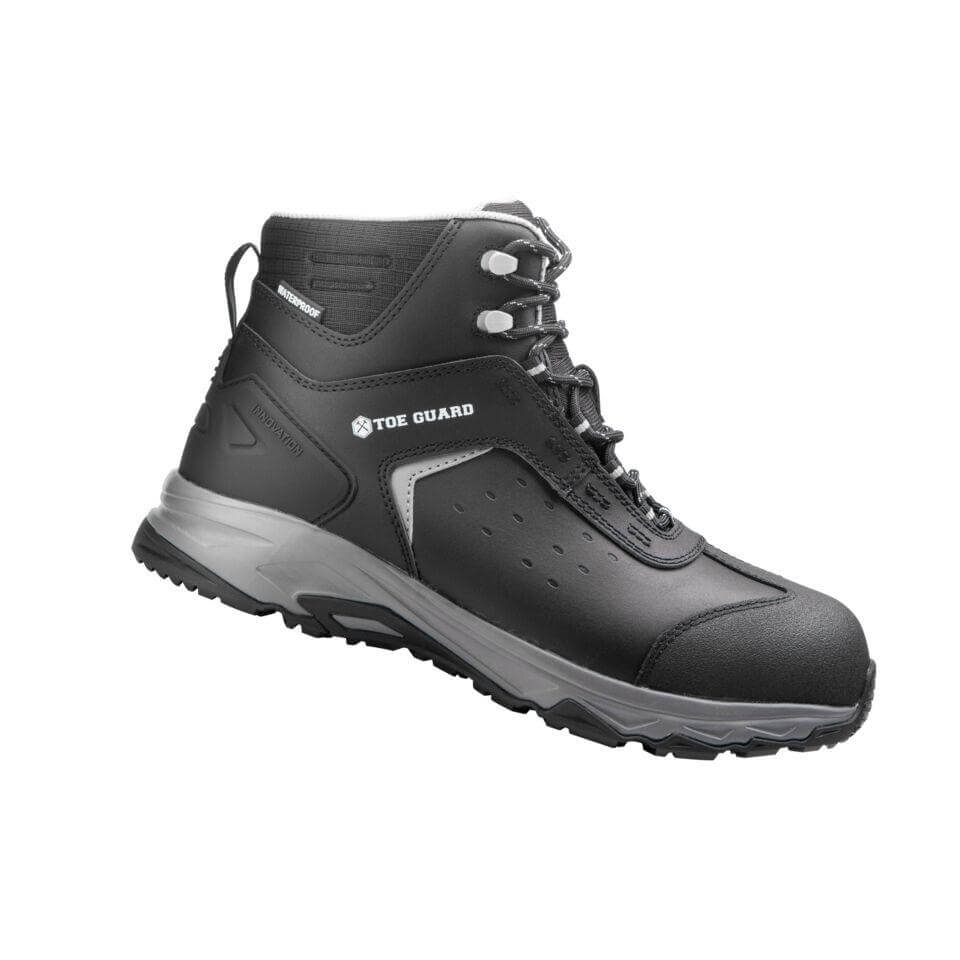 Toe Guard by Snickers 80545 WILD WR MID Metal Free Waterproof ESD S3 Wide Fit Safety Boots Black 1B #colour_black