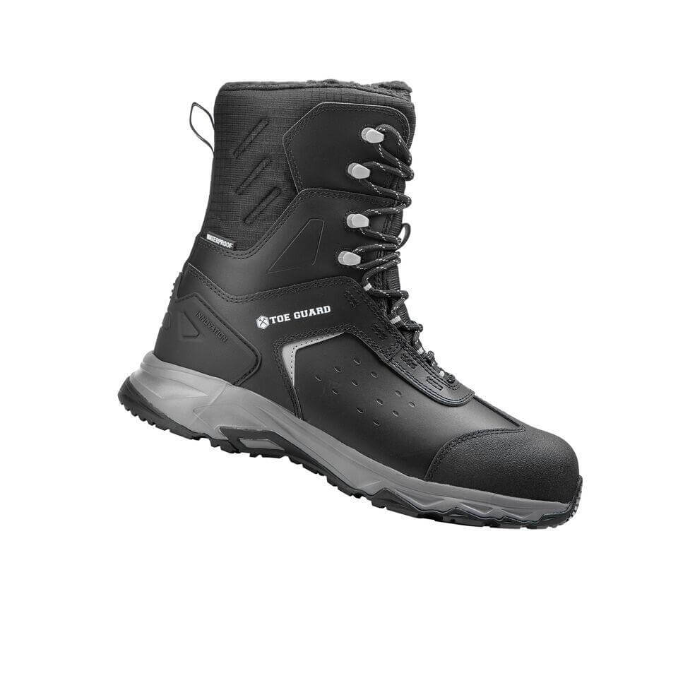 Toe Guard by Snickers 80565 WILD WR High Leg Safety Boots Waterproof ESD S3 Wide Fit Metal Free Black 1B #colour_black