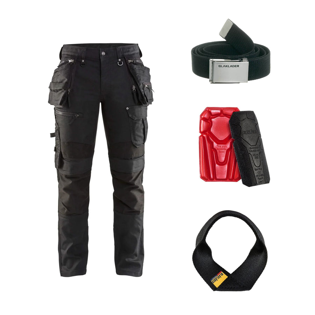 Blaklader Special Offer Pack - X1900 Stretch Trousers 1990 (19901141) + Belt + Knee Pads + Hammer Loop