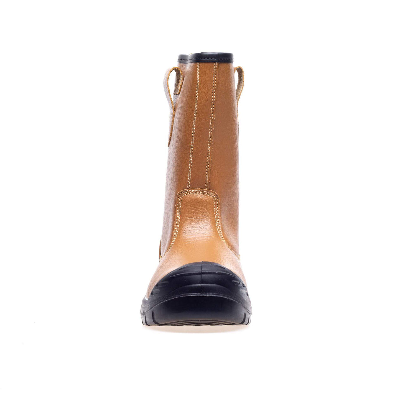 Work Site SS403SM Tan Fur Lined Safety Rigger Boots Tan Front #colour_tan