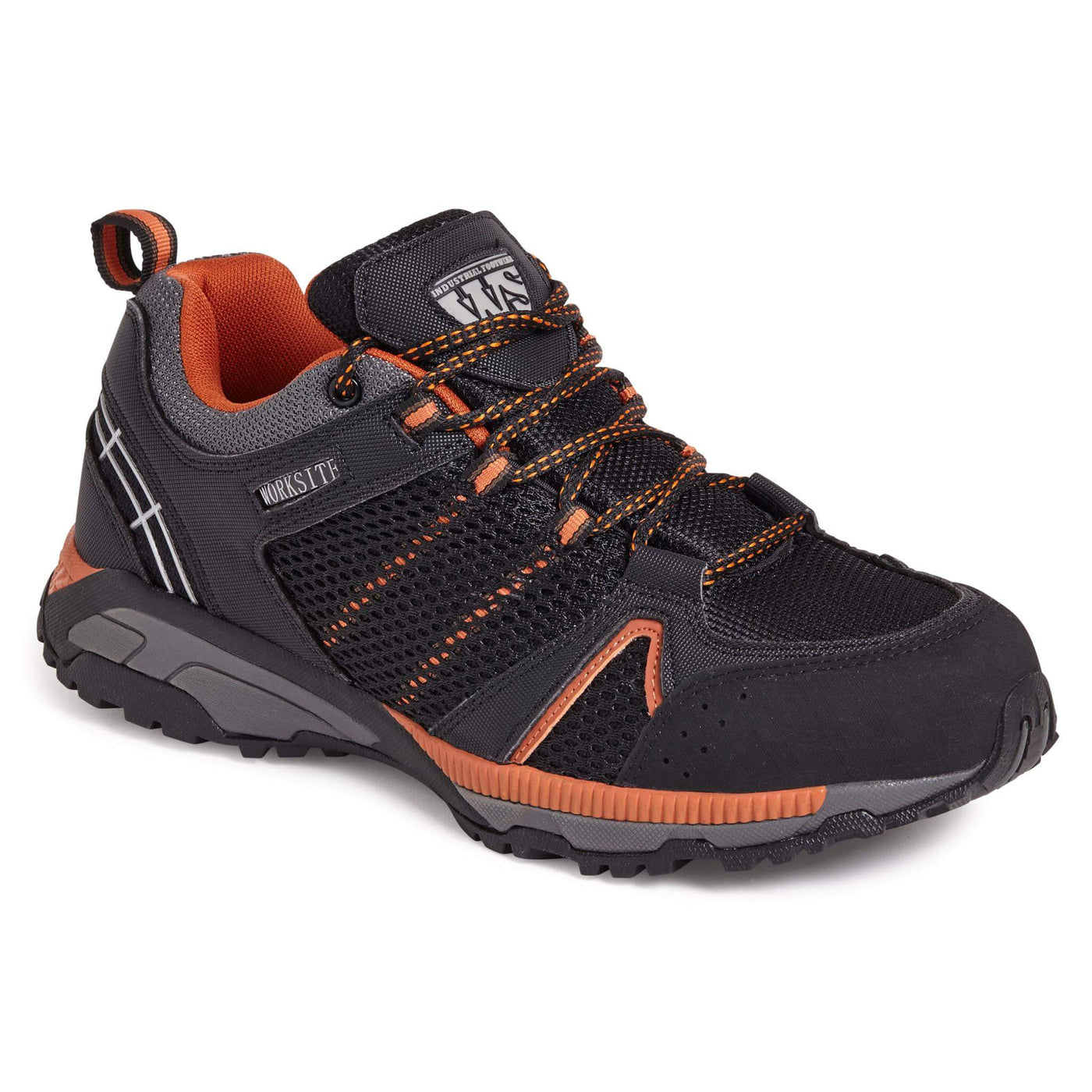 Work Site SS607SM Black and Orange Sports Safety Trainers Black Main #colour_black