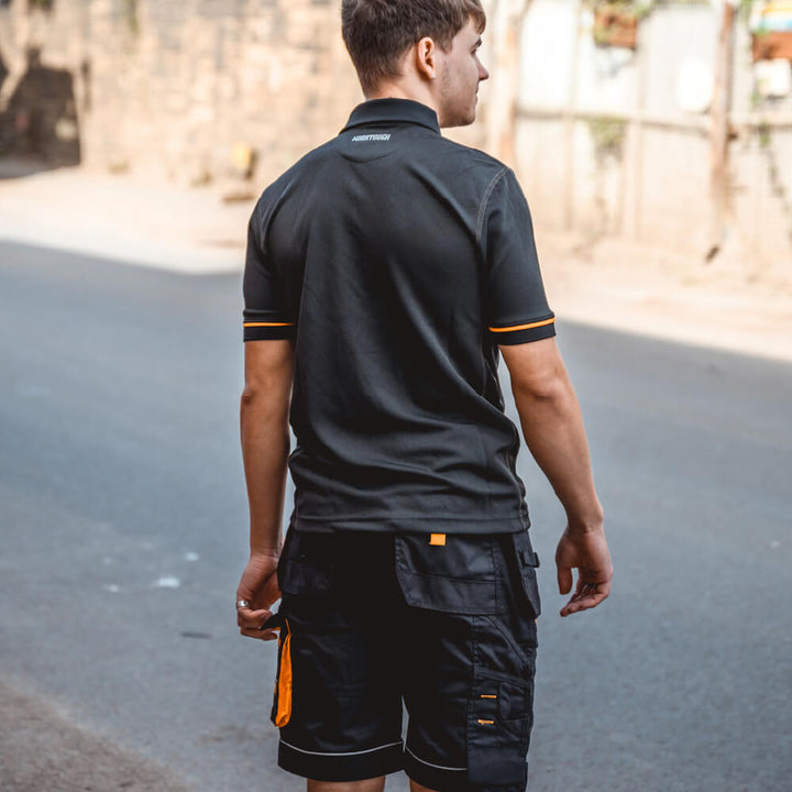 Worktough Holster Pocket Work Shorts Black Lifestyle 1#colour_black
