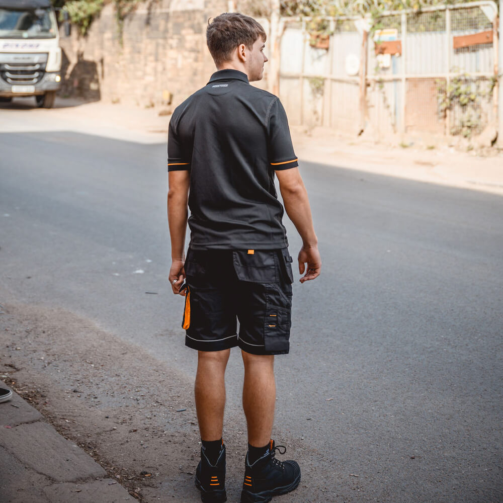 Worktough Holster Pocket Work Shorts Black Lifestyle 2#colour_black