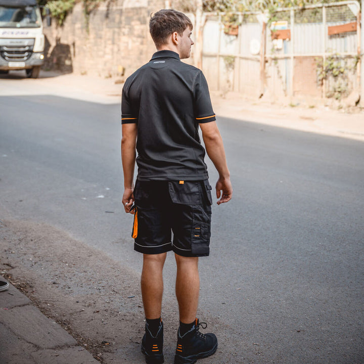 Worktough Holster Pocket Work Shorts Black Lifestyle 2#colour_black