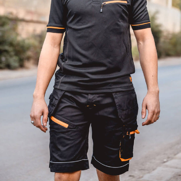 Worktough Holster Pocket Work Shorts Black Lifestyle 3#colour_black