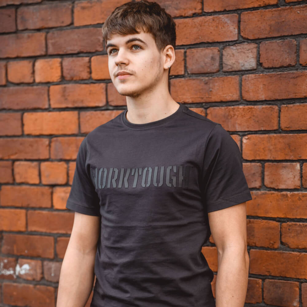 Worktough Logo T-Shirt Dark Grey Lifestyle 1#colour_dark-grey
