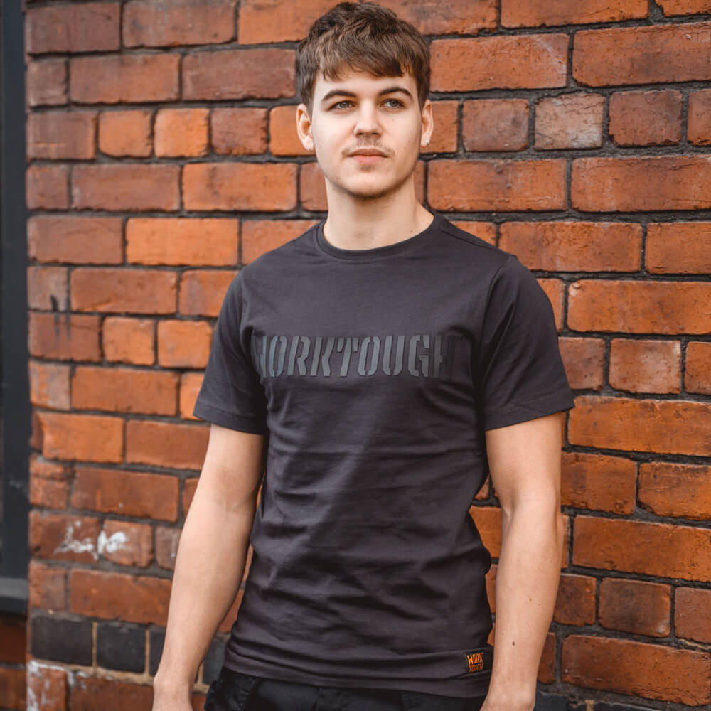 Worktough Logo T-Shirt Dark Grey Lifestyle 2#colour_dark-grey