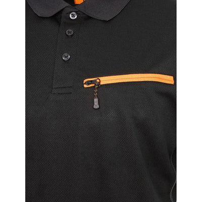 Worktough Zip Polo Shirt Black Product 5#colour_black