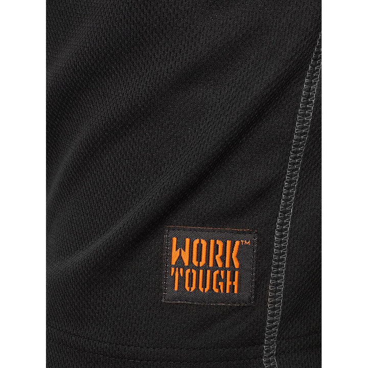 Worktough Zip Polo Shirt Black Product 6#colour_black