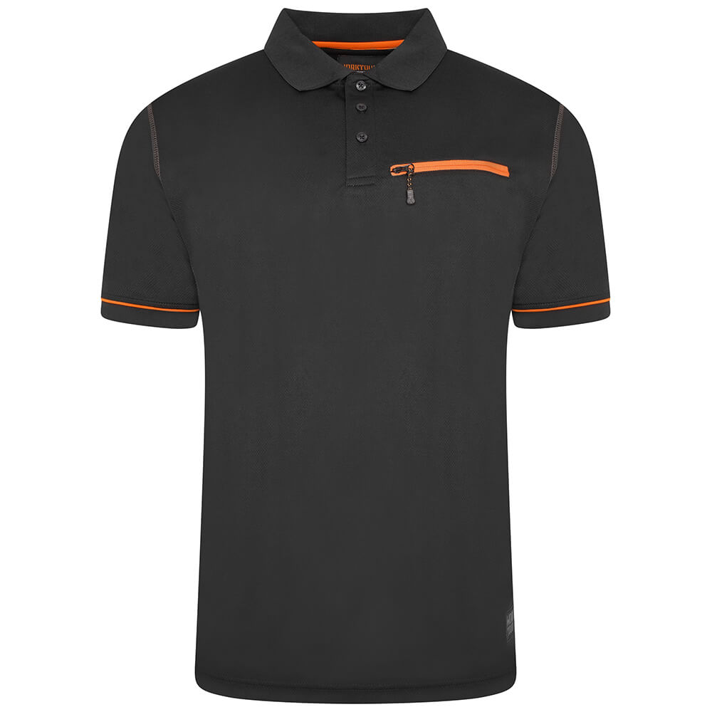 Worktough Zip Polo Shirt Black Product Main#colour_black
