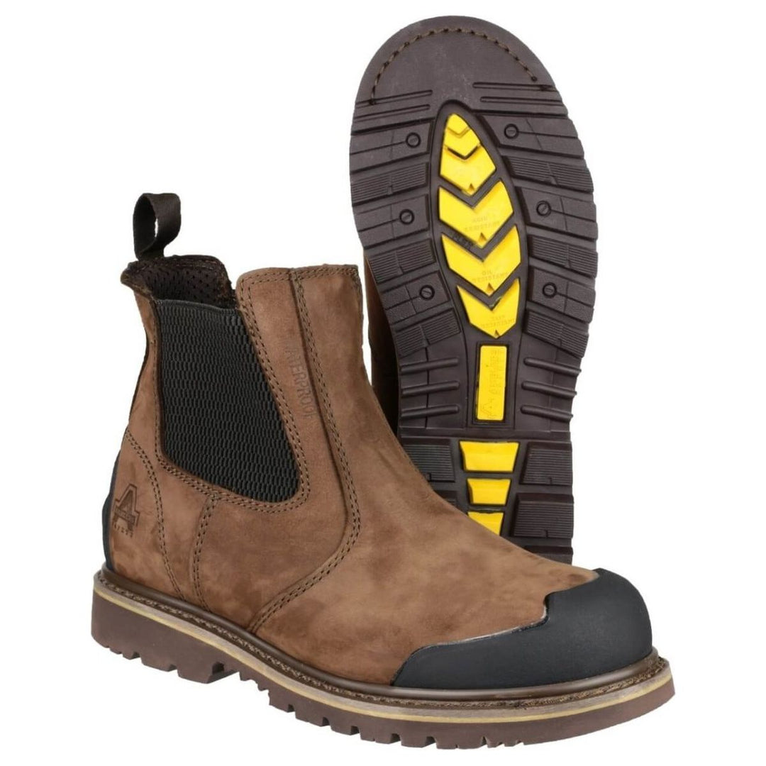 Amblers Steel Slip-On Textile Lined Mens Boots - Brown - Size 4 Amblers Steel Slip-On Textile Lined Mens Boots - Brown - Size 4