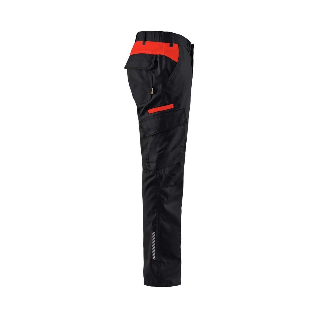 Blaklader 1444 Industry Trousers Stretch - Mens (14441832) - (Colours 2 of 3) - workweargurus.com #colour_black-red