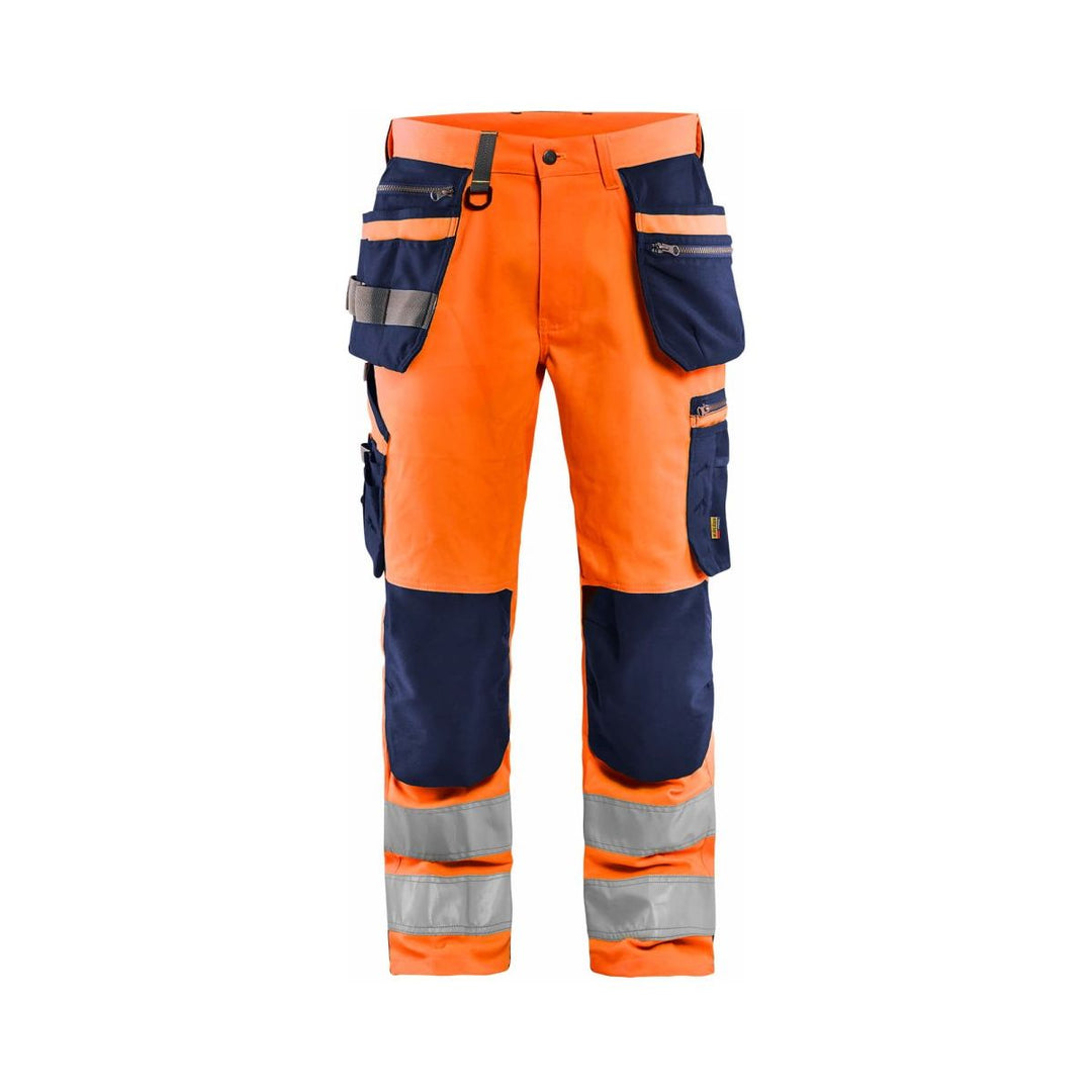 Blaklader 1592 Hi-Vis Stretch Trousers Holster Pockets - Mens (15921818) - (Colours 1 of 2) - workweargurus.com