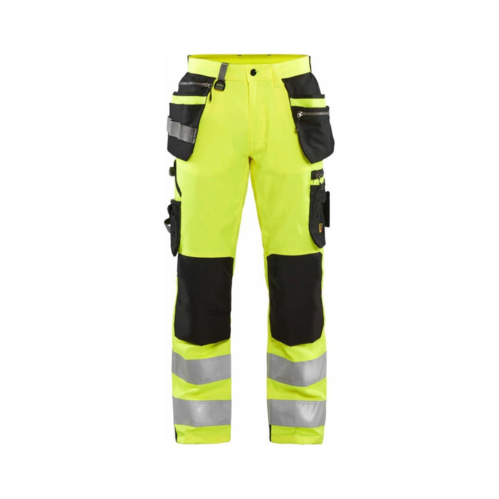 Blaklader 1592 Hi-Vis Stretch Trousers Holster Pockets - Mens (15921818) - (Colours 1 of 2) - workweargurus.com